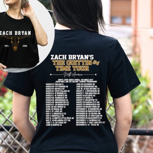 Wiseabe Zach Bryan The Quittin Time 2024 Tour Shirt, Country Music Singer, American Heartbreak Shirt, Western Cowboy Shirt, Gift For Fan