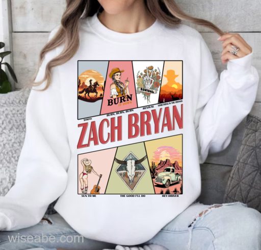 Wiseabe Zach Bryan Tour Sweatshirt, Something In The Orange, Hey Driver Shirt