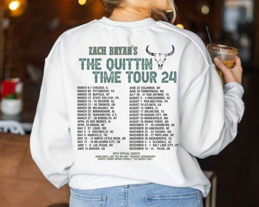 Wiseabe Zack Brian The Quittin Time Tour 2024 Sweatshirt T Shirt Hoodie Gift For Fan, Country Music Shirt, Zachh Bryann Merch, Zachh Brian Fan Shirt, The Quittin Time Tour Hoodie