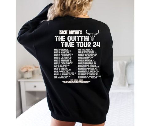 Wiseabe Zack Brian The Quittin Time Tour 2024 Sweatshirt T Shirt Hoodie Gift For Fan, Country Music Shirt, Zachh Bryann Merch, Zachh Brian Fan Shirt, The Quittin Time Tour Hoodie