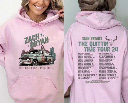 Wiseabe Zack Brian The Quittin Time Tour 2024 Sweatshirt T Shirt Hoodie Gift For Fan, Country Music Shirt, Zachh Bryann Merch, Zachh Brian Fan Shirt, The Quittin Time Tour Hoodie