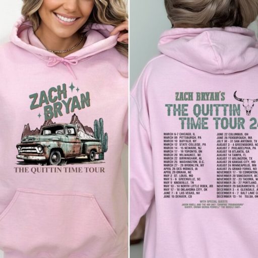 Wiseabe Zack Brian The Quittin Time Tour 2024 Sweatshirt T Shirt Hoodie Gift For Fan, Country Music Shirt, Zachh Bryann Merch, Zachh Brian Fan Shirt, The Quittin Time Tour Hoodie