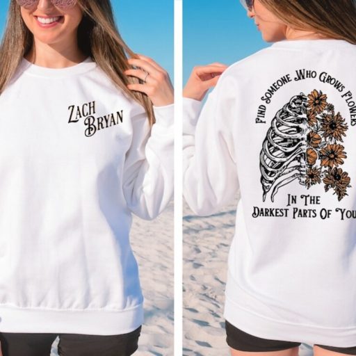 Wiseabe Zack Bryann Front and Back Sweatshirt, American Heartbreak Tour Hoodie, Find Someone Who Grows Flowers In The Darkest Parts Of You Sweatshirt