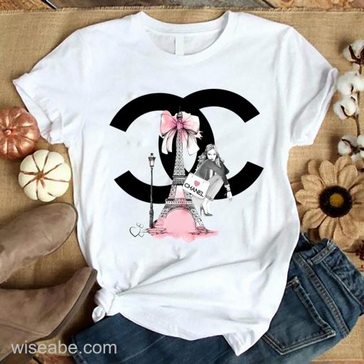 Wiseabe Cheap Pink Girl Chanel Logo Women T Shirt, Cheap Gifts For Mom