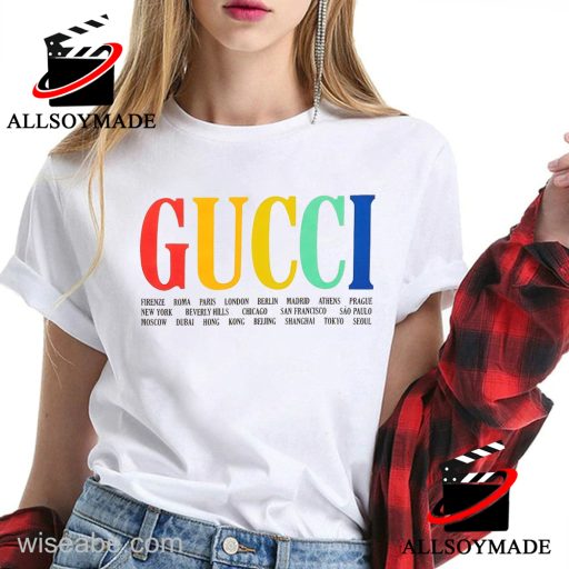 Wiseabe Cheap Cities Rainbow Gucci T Shirt Womens, Gucci T Shirt Mens