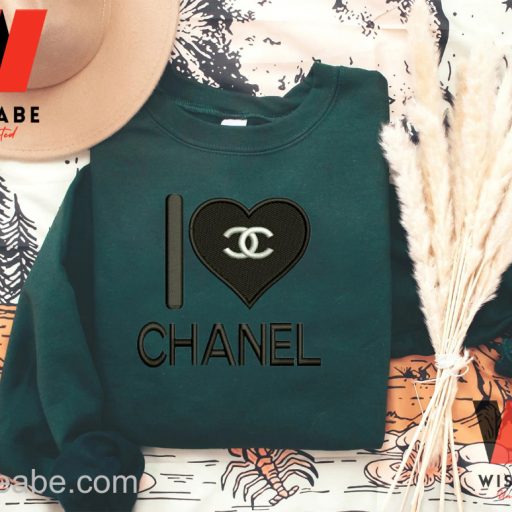 Wiseabe Cheap I Love Chanel Embroidered Sweatshirt, Chanel Inspired Shirt