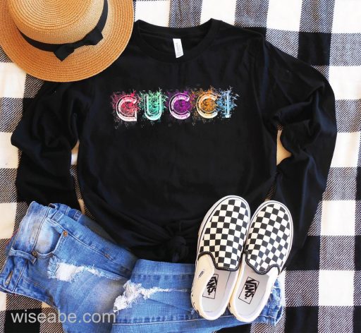 Wiseabe Cheap Watercolor Logo Gucci T Shirt Womens, Gucci T Shirt Mens