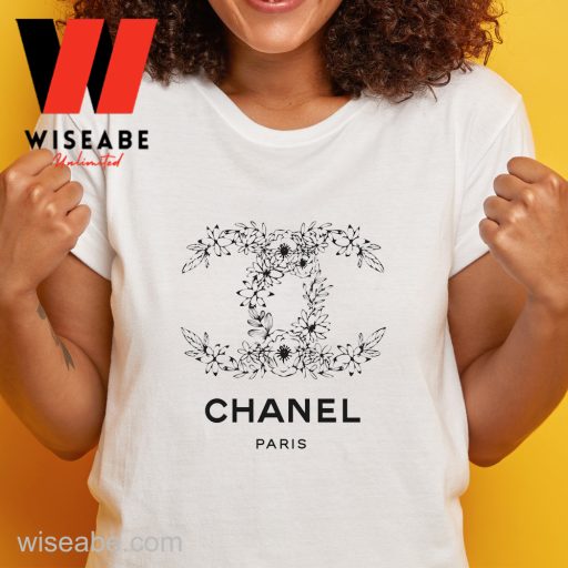 Wiseabe Vintage Floral Chanel Logo T Shirt, Chanel Inspired Shirt