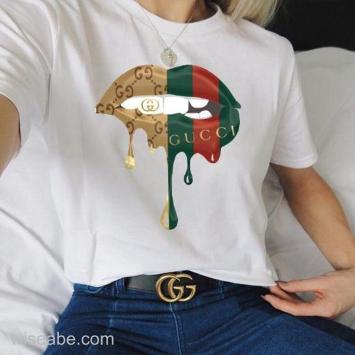 Wiseabe Lips shirt,lip gucci, gucci lip, Shirt For Men Women, Fashion Shirts