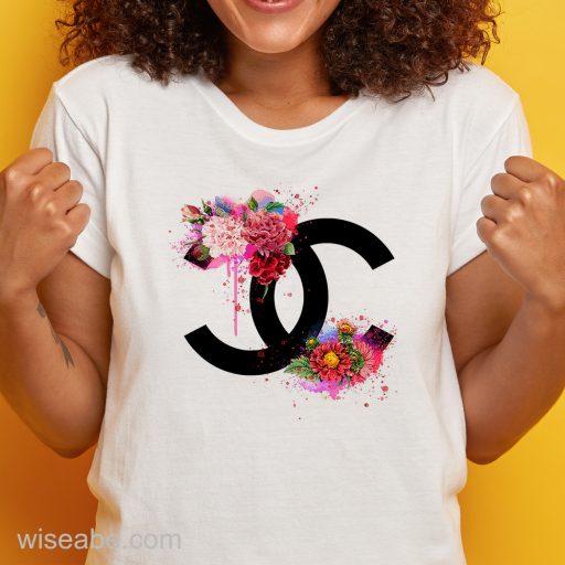 Wiseabe Cheap Floral Chanel Logo T Shirt, Cheap Gifts For Mom