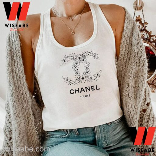 Wiseabe Vintage Floral Chanel Logo T Shirt, Chanel Inspired Shirt