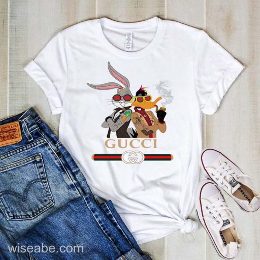 Wiseabe Cool Rabbit And Donald Gucci T Shirt Womens, Cheap Gucci T Shirt For Mens