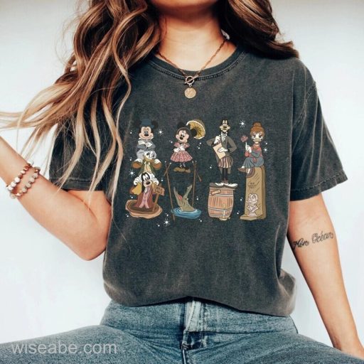 Wiseabe Retro The Haunted Mansion Shirt, Mickey and Friends Halloween Shirt, Disney Spooky Season Shirt,Disney Halloween Party Shirt