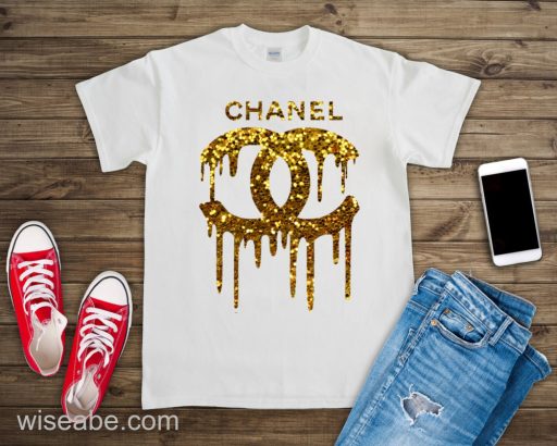 Wiseabe Chanel Dripped Logo Shirt, Chanel Fashion T-shirt, Gifts For Her, Gifts For Couples Shirts