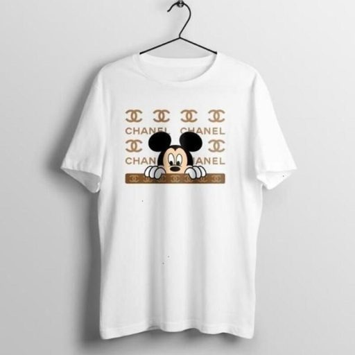 Wiseabe Chanel Mickey Disney Shirt, High Quality Luxury Gift For Women, Cheap Chanel T Shirt