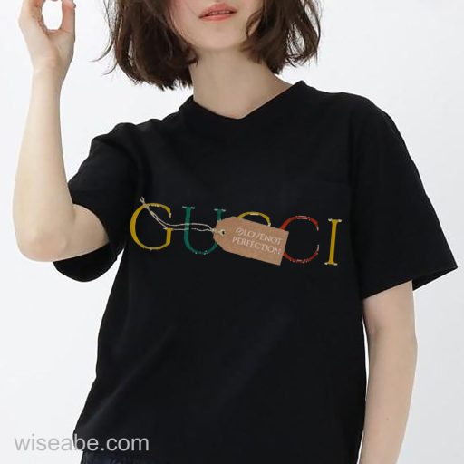 Wiseabe Cheap Gucci Love Not Perfection T Shirt Womens, Fake Gucci T Shirt Mens