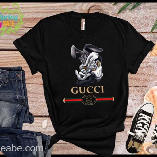 Wiseabe Funny Bunny Logo Original Gucci T Shirt, Cheap Black Gucci T Shirt Womens