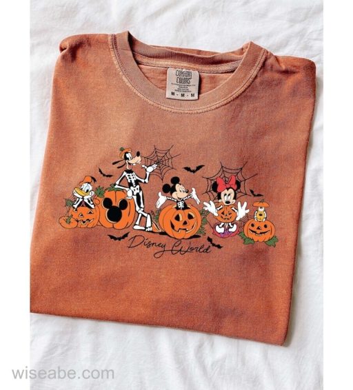 Wiseabe Mickey and Friends Disney World Halloween Shirt, Pumpkin Mickey, Disney Spooky Shirt, Disney Halloween Shirt