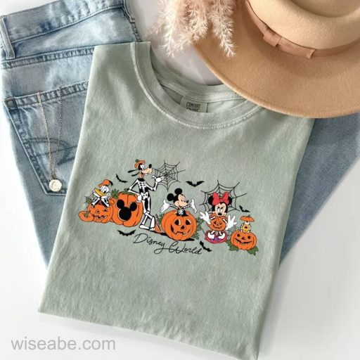 Wiseabe Mickey and Friends Disney World Halloween Shirt, Pumpkin Mickey, Disney Spooky Shirt, Disney Halloween Shirt