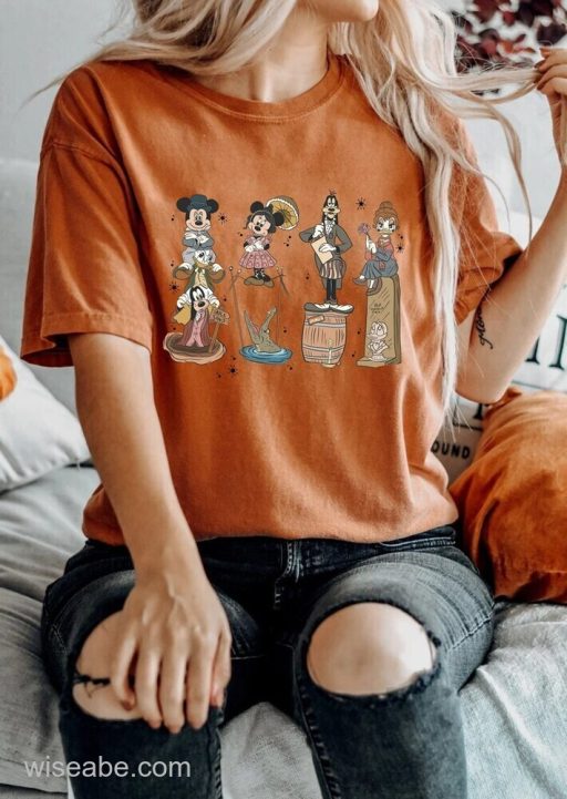 Wiseabe Retro The Haunted Mansion Shirt, Mickey and Friends Halloween Shirt, Disney Spooky Season Shirt,Disney Halloween Party Shirt