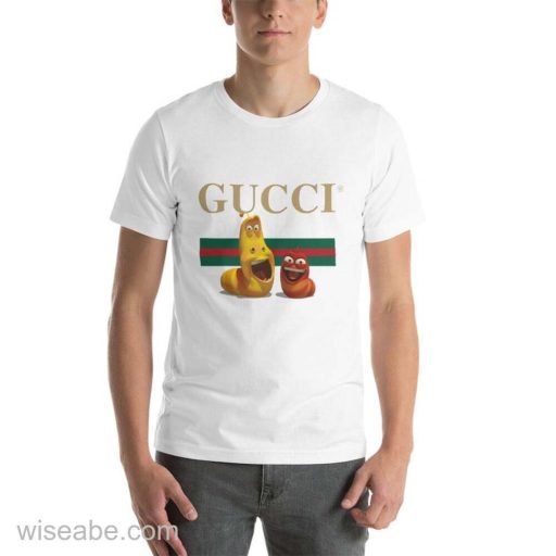 Wiseabe Funny Yellow And Red Larva Cartoon Gucci T Shirt Original, Cheap Gucci T Shirt Womens Mens