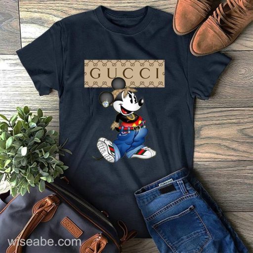 Wiseabe Cool Mickey Mouse Gucci T Shirt Mens, Cheap Disney Gucci T Shirt For Womens