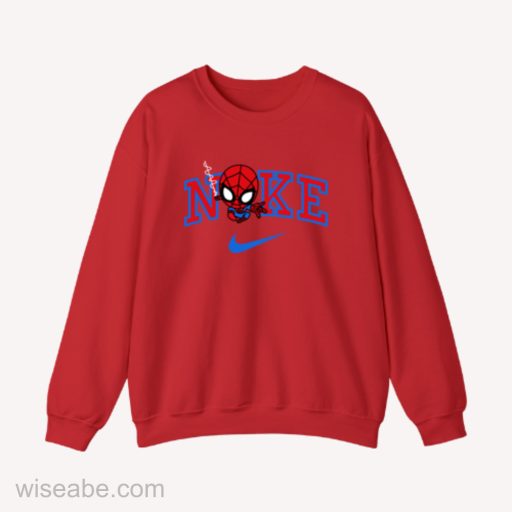Wiseabe Spider Man Nike Embroidered Sweatshirt, Cheap Nike Embroidered Shirt
