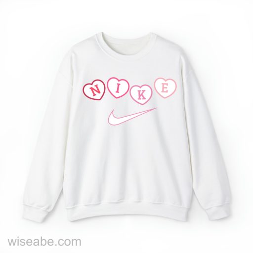 Wiseabe Nike Hearts Embroidered Sweatshirt, Cheap Nike Embroidered Shirt