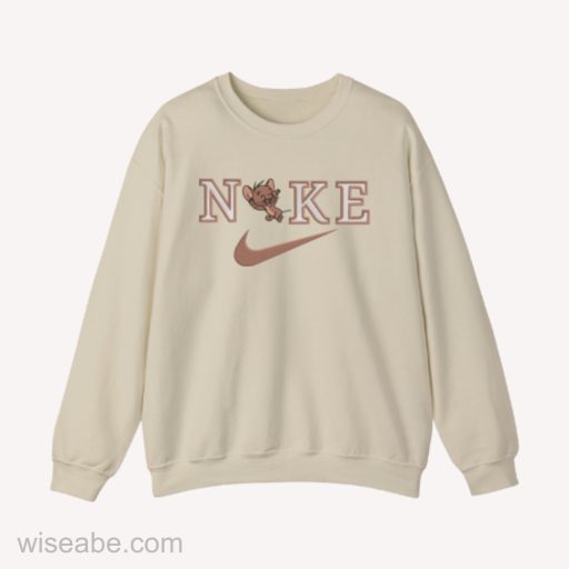 Wiseabe Tom and Jerry Mouse Nike Embroidered Sweatshirt, Cheap Nike Embroidered Shirt