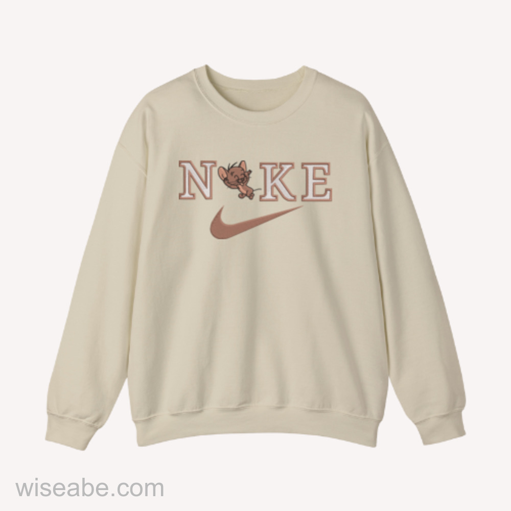 Wiseabe Tom and Jerry Mouse Nike Embroidered Sweatshirt, Cheap Nike Embroidered Shirt