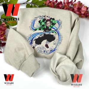 Cheap Water Breathing Tanjiro Demon Slayer Anime Embroidered Hoodie, Kimetsu No Yaiba Merch