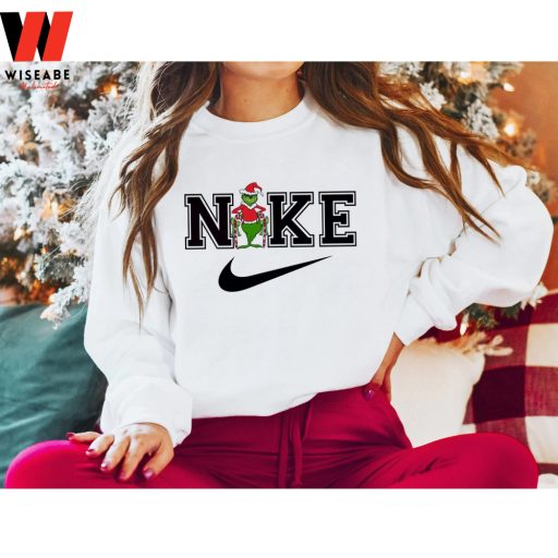 Cheap Nike Logo The Grinch Santa Sweatshirt - Wiseabe Apparels