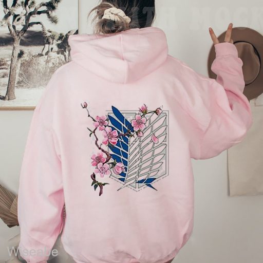 Survey Corps  And Cherry Blossom Pink Attack On Titan Hoodie