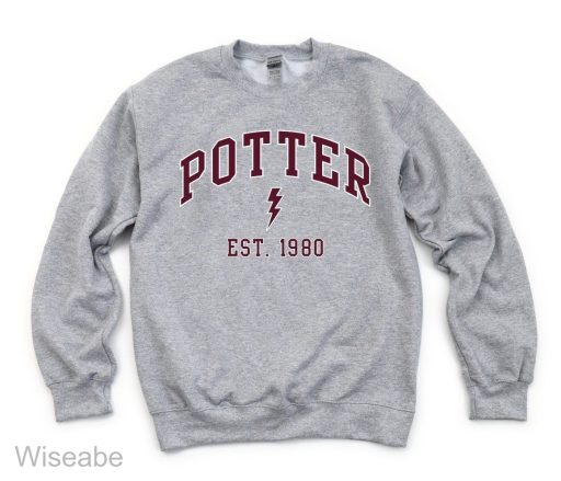 Potter Lightning Symbol Est 1980 Harry Potter Crew Neck Sweatshirt, Harry Potter Merchandise