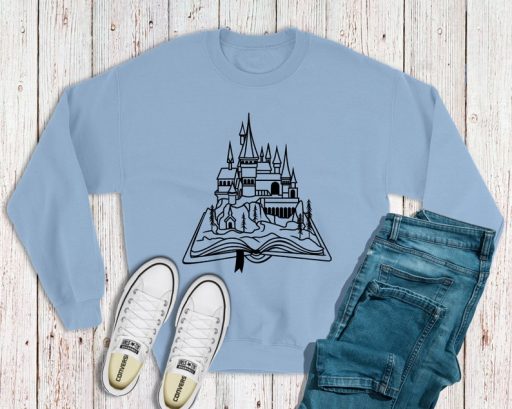 Vintage Hogwarts School Pattern Harry Potter Crew Neck Sweatshirt, Harry Potter Merchandise