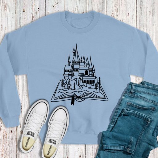 Vintage Hogwarts School Pattern Harry Potter Crew Neck Sweatshirt, Harry Potter Merchandise