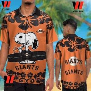 Cheap Orange Snoopy Surfing San Francisco Giants Hawaiian Shirt, San Francisco Giants Merch