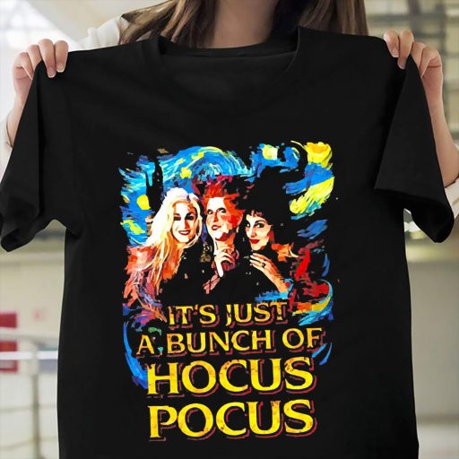 Horror Full Moon And Black Cat It’s Just A Bunch Of Hocus Pocus Shirt