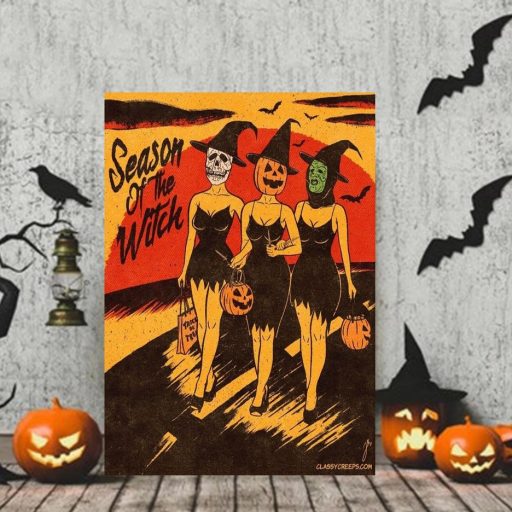 Horror Season Of The Witches Lady Halloween Halloween Canvas Wall Art