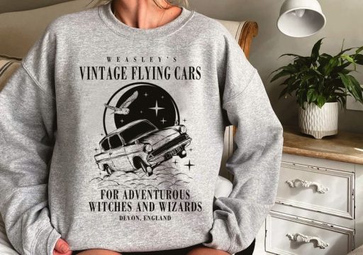Weasleys Vintage Flying Cars For Adventurous Witches And Wizards Sweatshirt,  Harry Potter Merchandise