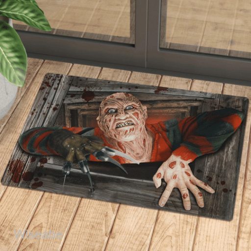 Freddy Krueger Illusion 3D Halloween Doormat , Halloween Front Door Decoration