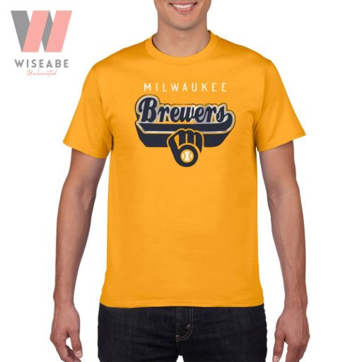 Cheap Logo Of Milwaukee MLB Yellow Brewers T Shirt