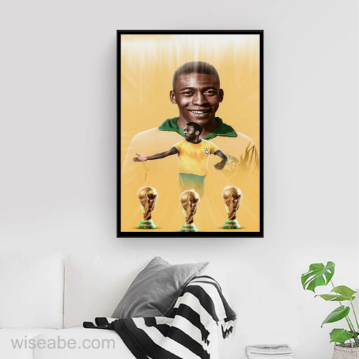 Brazil Legend Football Pele Three Times World Cup Champions Poster