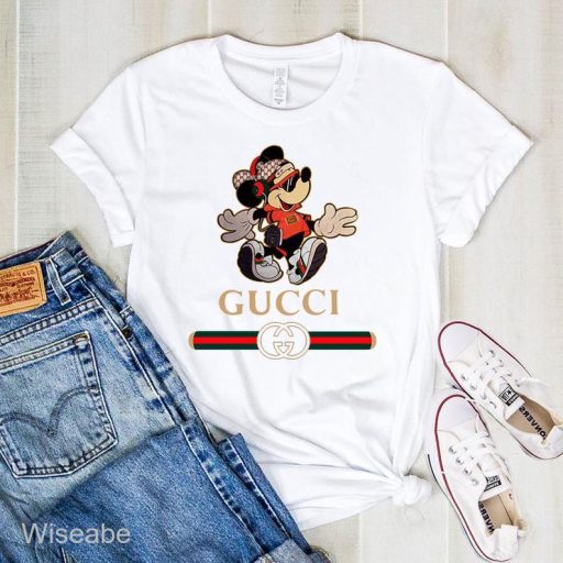 Hihop Mickey Mouse Gucci T-Shirt, Gucci Logo T- Shirt