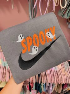 Cute Spooky Nike Ghosts Halloween Embroidered Sweatshirt