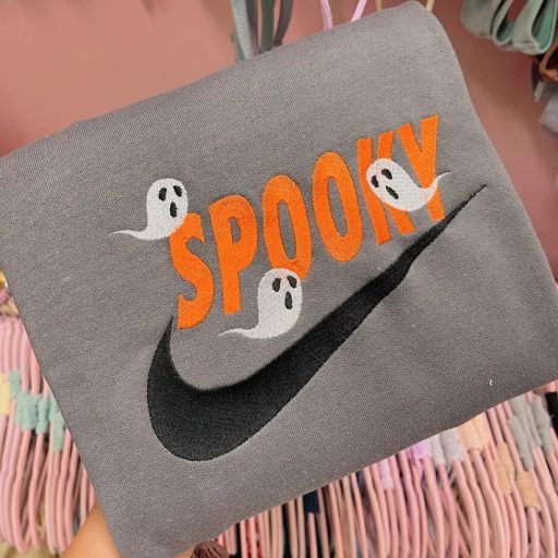 Cute Spooky Nike Ghosts Halloween Embroidered Sweatshirt