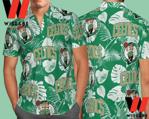 Cheap NBA Basketball Tropical Trees Boston Celtics Hawaiian Shirt, Tropical Shirts For Men