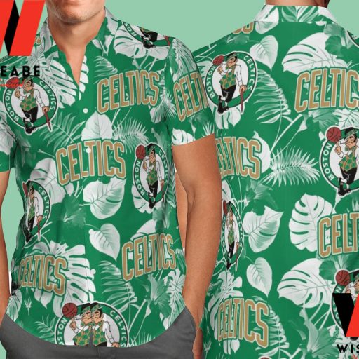 Cheap NBA Basketball Tropical Trees Boston Celtics Hawaiian Shirt, Tropical Shirts For Men