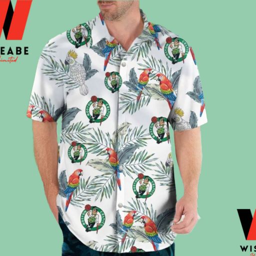 Cheap Tropical Parrot Boston Celtics Hawaiian Shirt, Tropical Shirts For Men