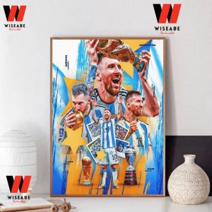 Cheap Argentina Team Goat Messi Poster Wall Art, Argentina Campeon Del Mundo 2022 Poster